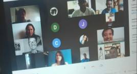 Foto da reunião que ocorreu no Google Meet com os participantes do 1° Encontro dos Conselhos